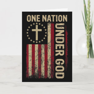 One Nation Under God Flag 4th Of July Patriotic Ch Card