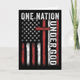 One Nation Under God Flag 4th Of July Patriotic Ch Card