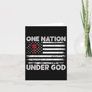 One Nation Under God Flag 4th Of July Patriotic Ch Card