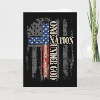 One Nation Under God Flag 4th Of July Patriotic Ch Card