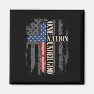 One Nation Under God Flag 4th Of July Patriotic Ch Magnet