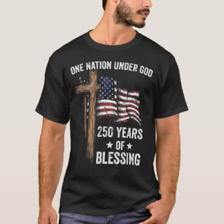 One Nation Under God Flag 4Th Of July Patriotic T-Shirt