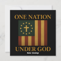 One Nation Under God Flag Patriotic Christian