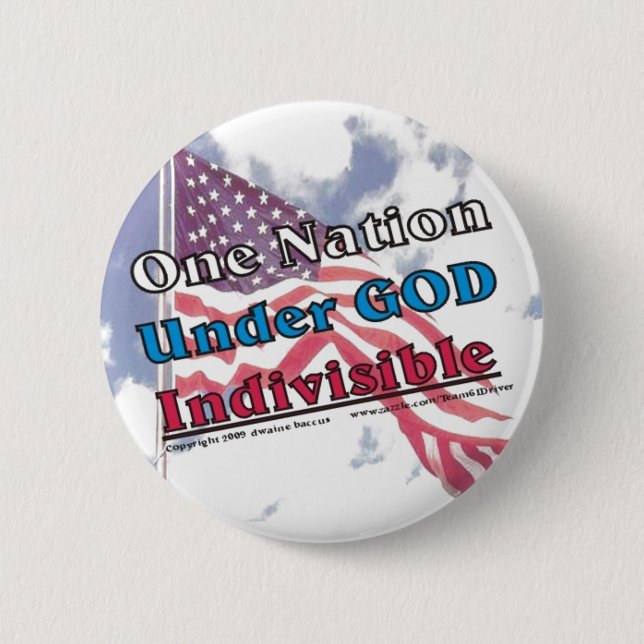 One Nation under GOD Indivisible 6 Cm Round Badge (Front)
