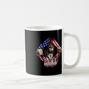 One Nation Under God Jesus Art Us Flag Christian M Coffee Mug