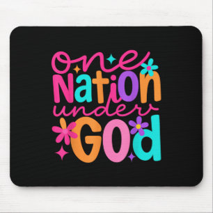 One Nation Under God, Jesus Bible Cross Patriotic Mouse Pad