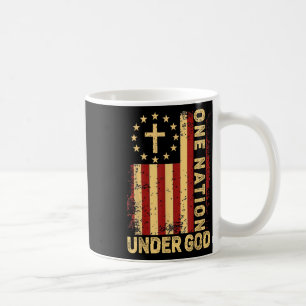 One Nation Under God Jesus Christian Cross America Coffee Mug