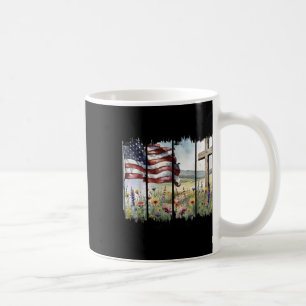 One Nation Under God Jesus Christian Cross Us Flag Coffee Mug