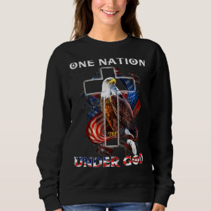 One Nation Under God Jesus Usa Cross Bald Eagle 4t Sweatshirt