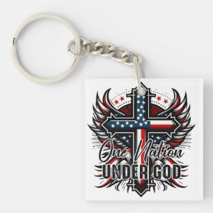 One Nation Under God  Key Ring