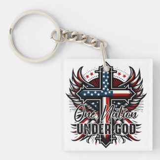 One Nation Under God Key Ring