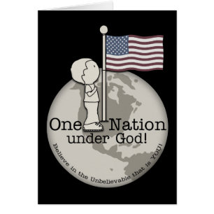 One Nation Under God-Little Boy at US Flag