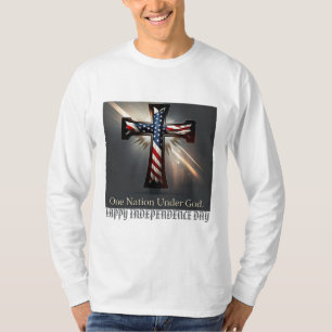 One Nation Under God: Patriotic Cross Custom T-Shirt