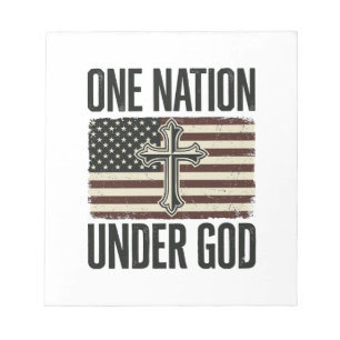 One Nation Under God Patriotic Cross Notepad