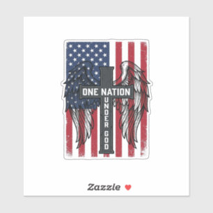 One Nation Under God Patriotic Cross Wings Shirt_1