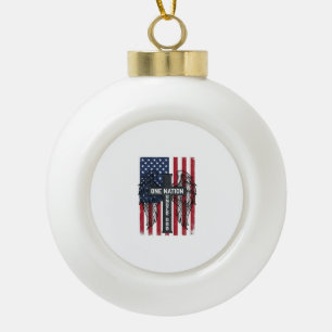 One Nation Under God Patriotic Cross Wings Shirt_1 Ceramic Ball Christmas Ornament