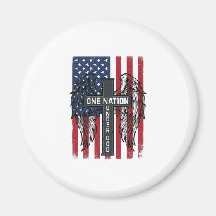 One Nation Under God Patriotic Cross Wings Shirt_1 Magnet
