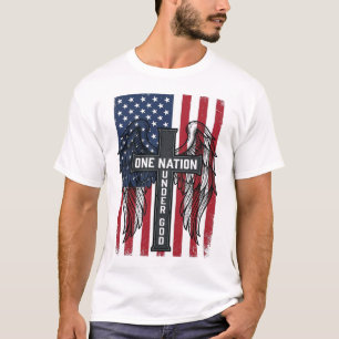 One Nation Under God Patriotic Cross Wings Shirt_1 T-Shirt