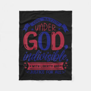 One nation under god patriotic independence day fleece blanket