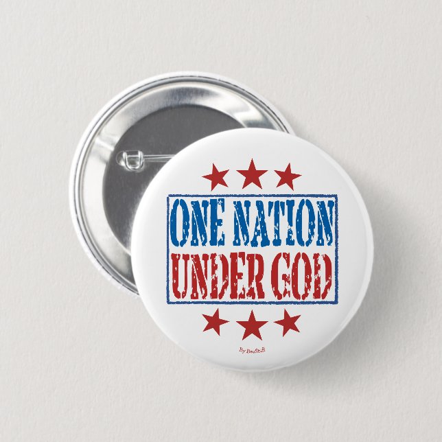 One Nation Under God Patriotic Pin Button (Front & Back)
