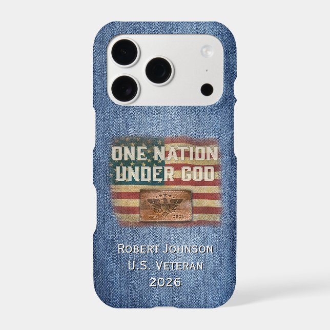 One Nation Under God - Personalised Phone Case (Back)