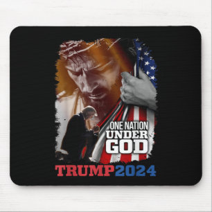 One Nation Under God President Trump 2024 America Mouse Pad