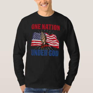 One Nation Under God Proud American Us Flag 4th Of T-Shirt