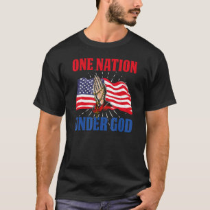 One Nation Under God Proud American Us Flag 4th Of T-Shirt