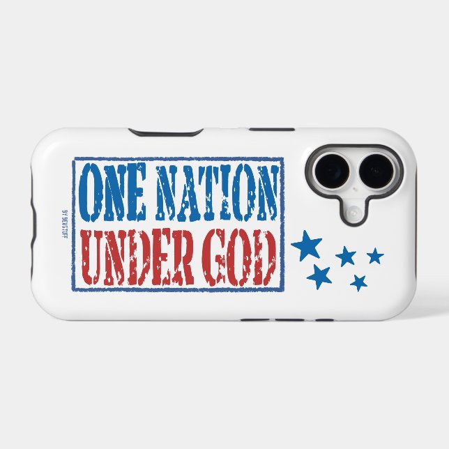 One Nation Under God Red White & Blue iPhone Cases (Back (Horizontal))