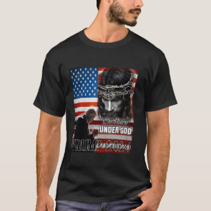One Nation Under God Trump 2024 God American Flag  T-Shirt