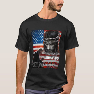 One Nation Under God Trump 2024 God American Flag T-Shirt