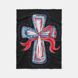 One Nation Under God Us Flag 4th Of July Patriotic Fleece Blanket