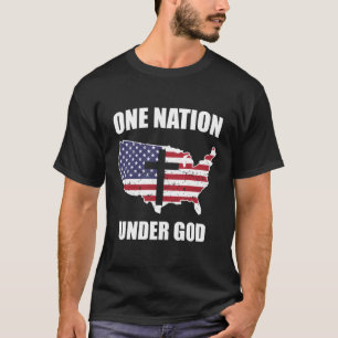 One Nation Under God Usa American Flag Christian C T-Shirt