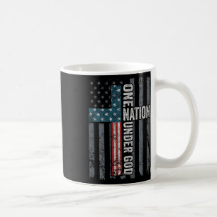 One Nation Under God - Usa Cross Flag Christian - Coffee Mug