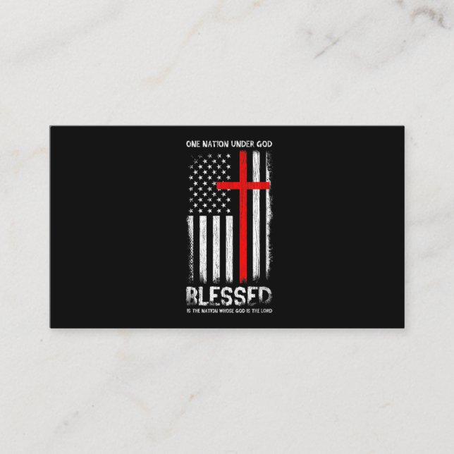 One Nation under God USA Patriot Veteran Business Card (Front)