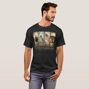 One Nation under God USA Patriot Veteran Christian T-Shirt