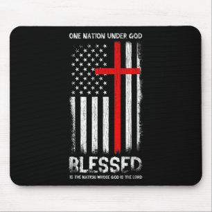 One Nation under God USA Patriot Veteran Mouse Pad