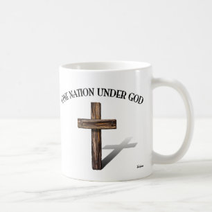 One Nation Under God with rugged cross Coffee Mug