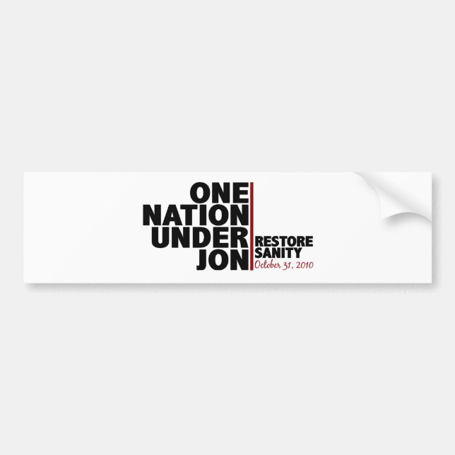 One nation under Jon (Restore Sanity) Bumper Sticker (Front)