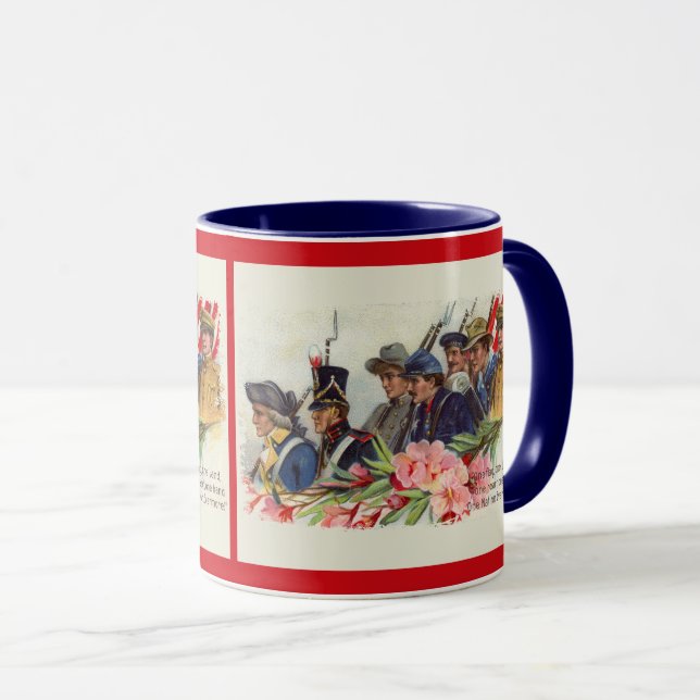 One Nation  Vintage Patriotic Coffee Mug (Front Right)
