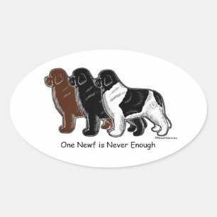 One Newf is Never Enough Oval Sticker