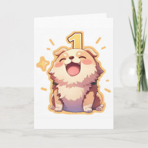 One Number Anime Dog Holiday Card