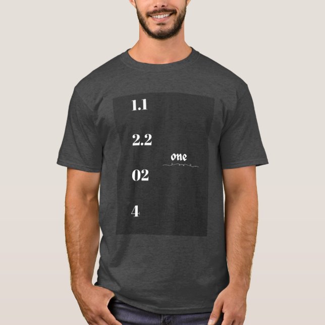 One number feature basic mens dark tshirt  (Front)