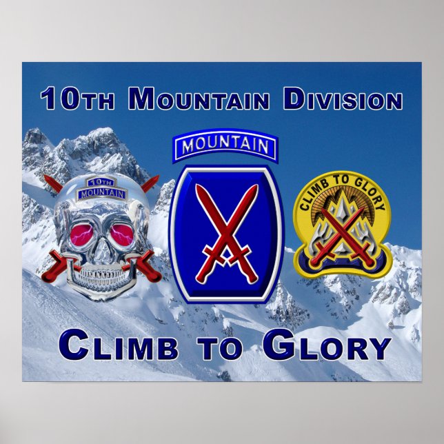 One of a Kind 10th Mountain Division Design Poster (Front)