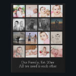 One of a Kind 16 Photo Family Faux Canvas Print<br><div class="desc">custom 16 photo template created by you personalised wall art - Faux Wrapped Canvas Print from Ricaso - add your own photographs and text to this great faux canvas</div>