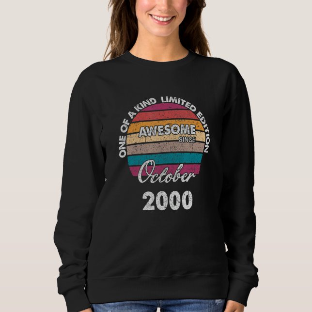 One Of A Kind Born In October Awesome Since 2000 B Sweatshirt (Front)