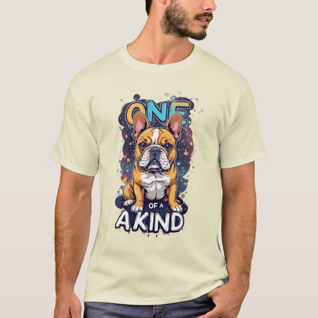 One Of A Kind Dog Portrait With Bold Colours T-Shirt (Front)