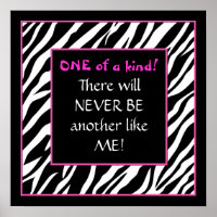 One of a kind! hot pink zebra poster
