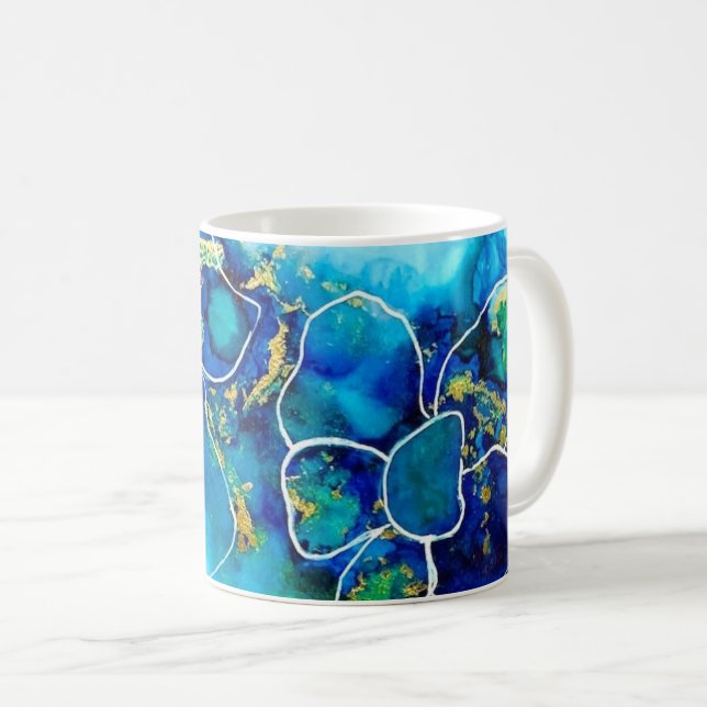 One of a kind mug from artists painting (Front Right)