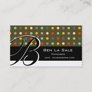 One Of A Kind Retro Unique Pattern Monogram Business Card